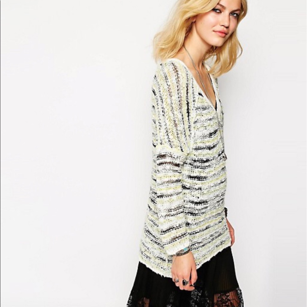 🏝Free People Songbird Multicolor Knit Sweater